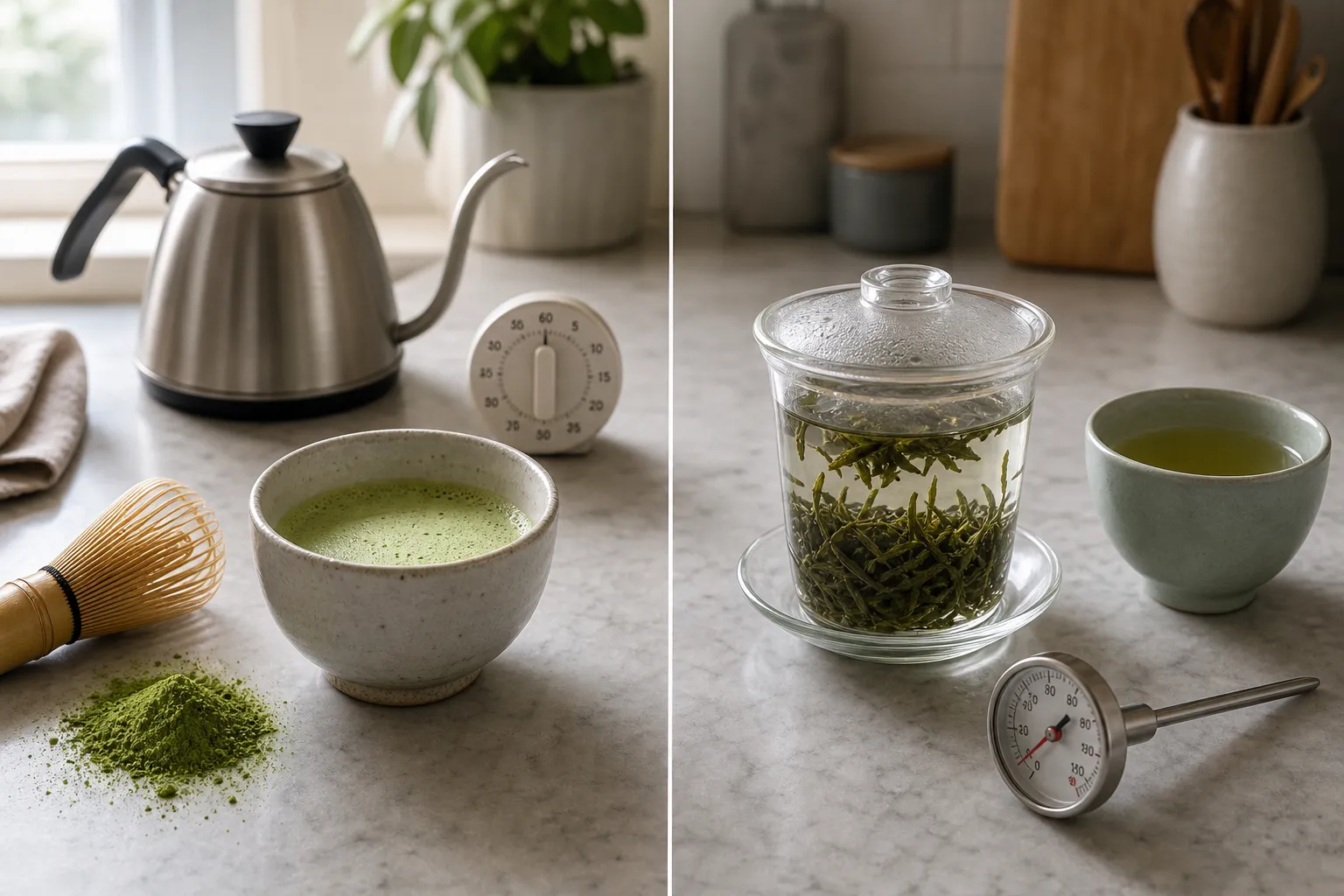 A beginner comparison of whisked matcha and infused loose-leaf green tea